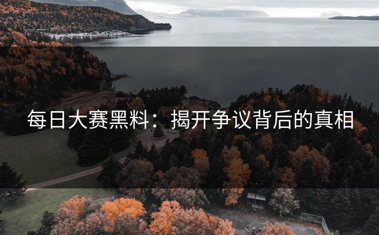 每日大赛黑料：揭开争议背后的真相